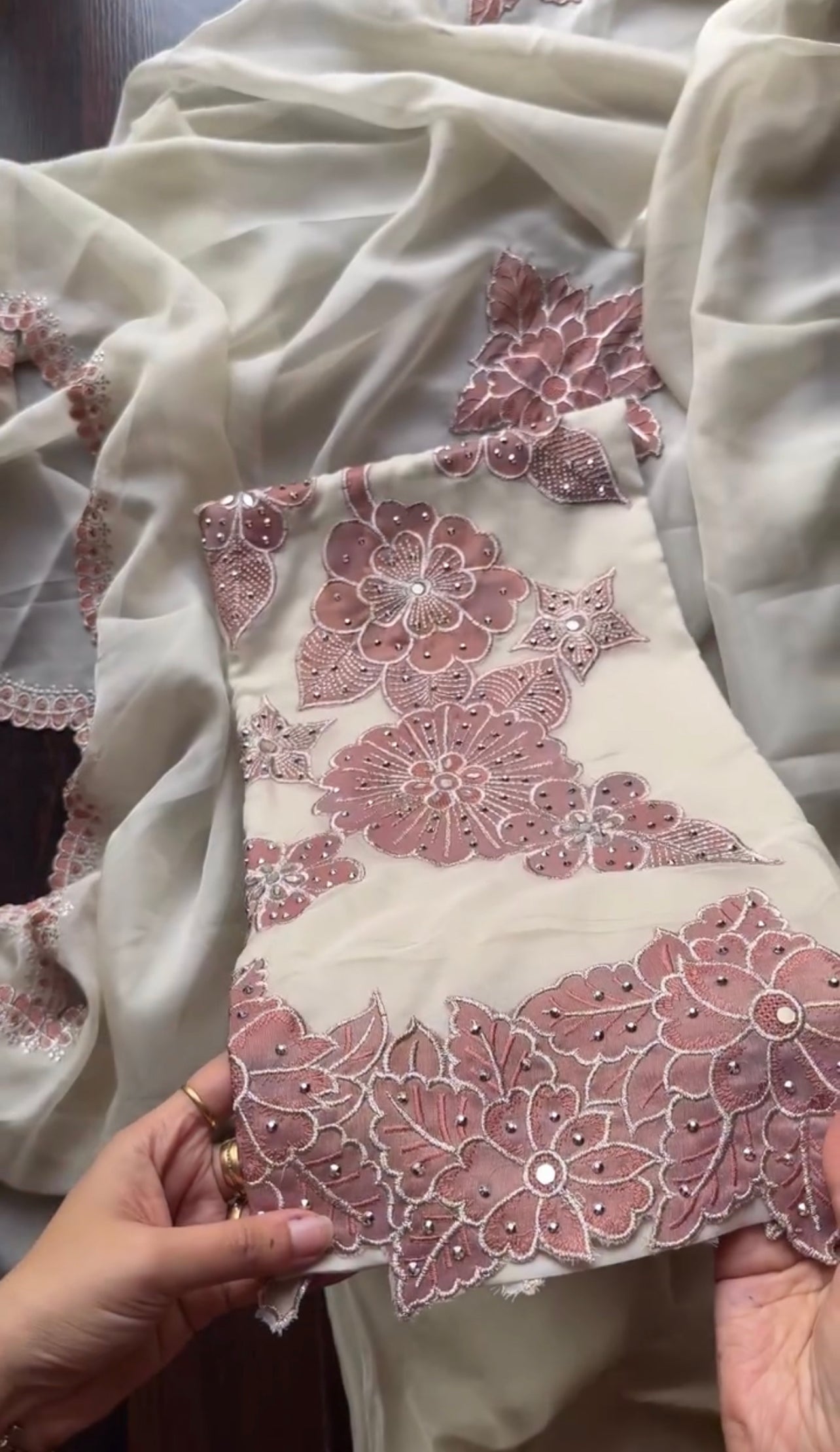 Ivory Embroidery Tissue Organza Dress