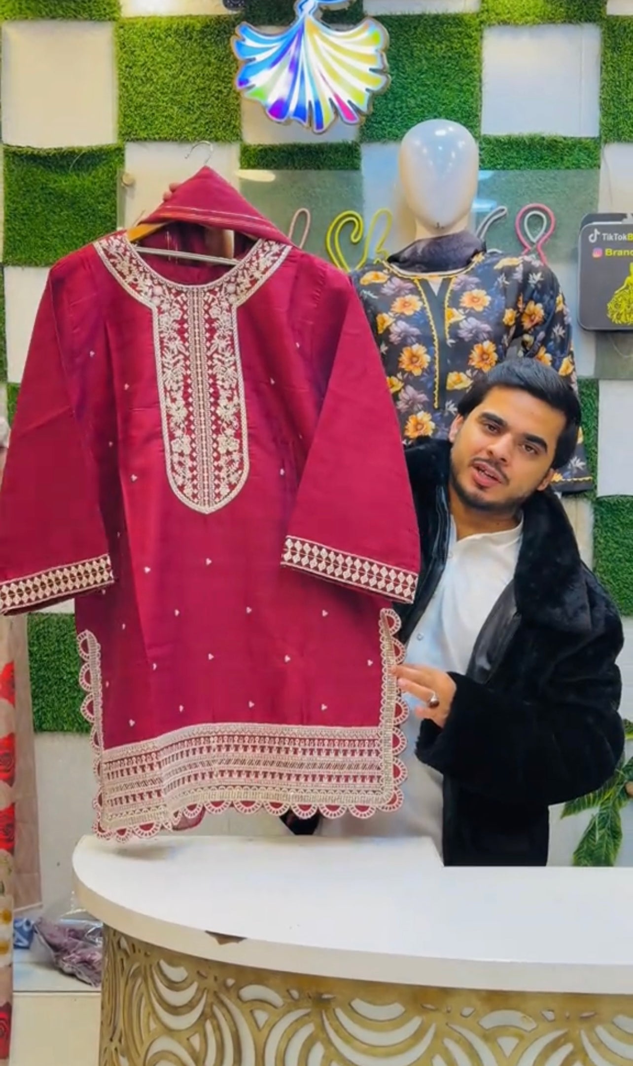 3PCS EMBROIDERED FESTIVE DRESS