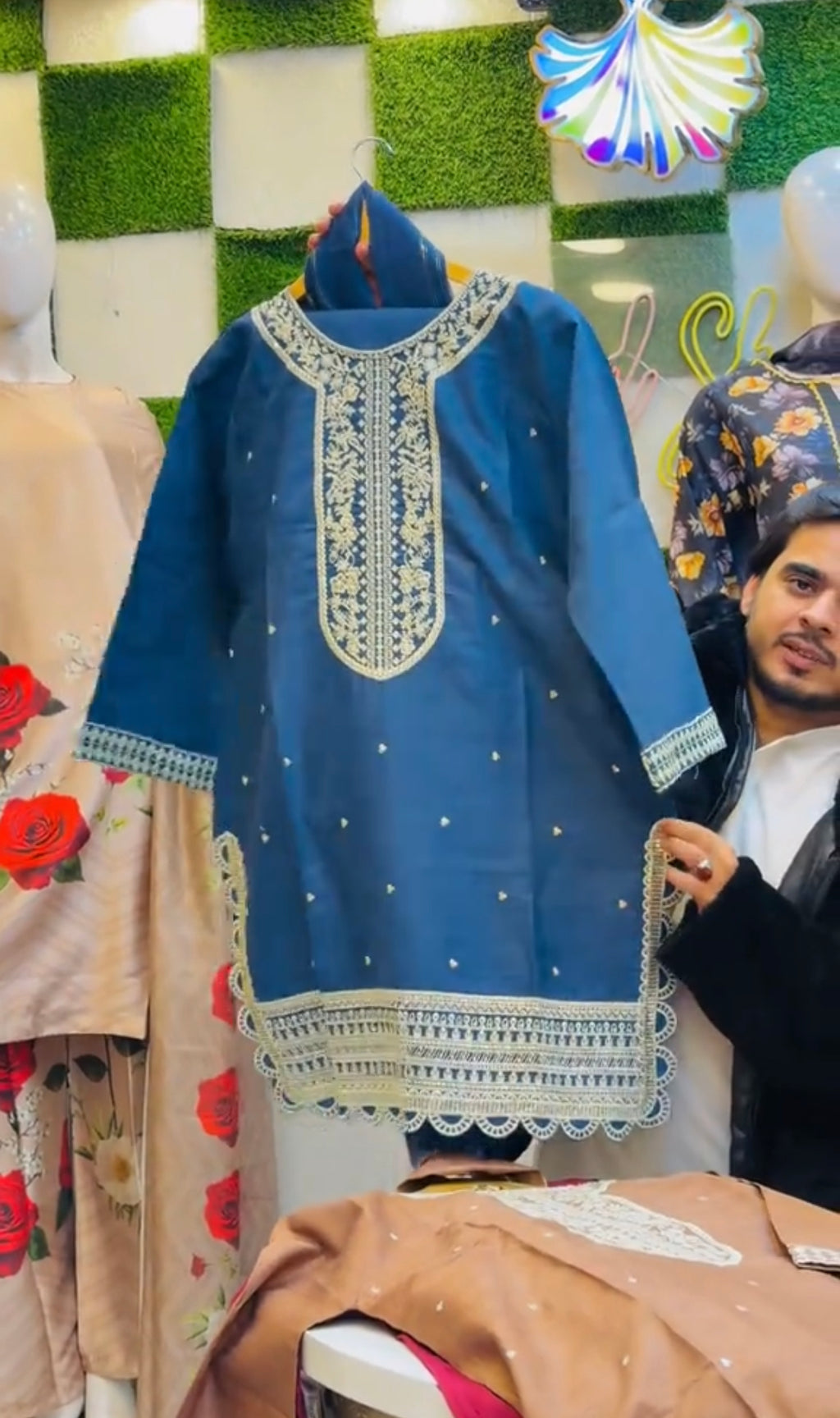 3PCS EMBROIDERED FESTIVE DRESS