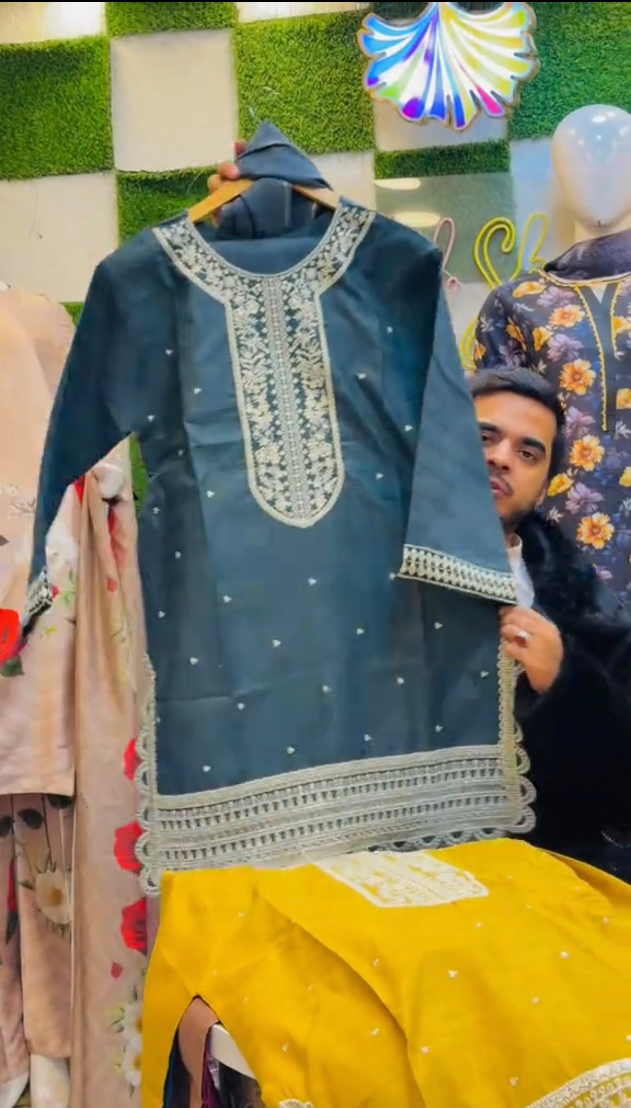 3PCS EMBROIDERED FESTIVE DRESS