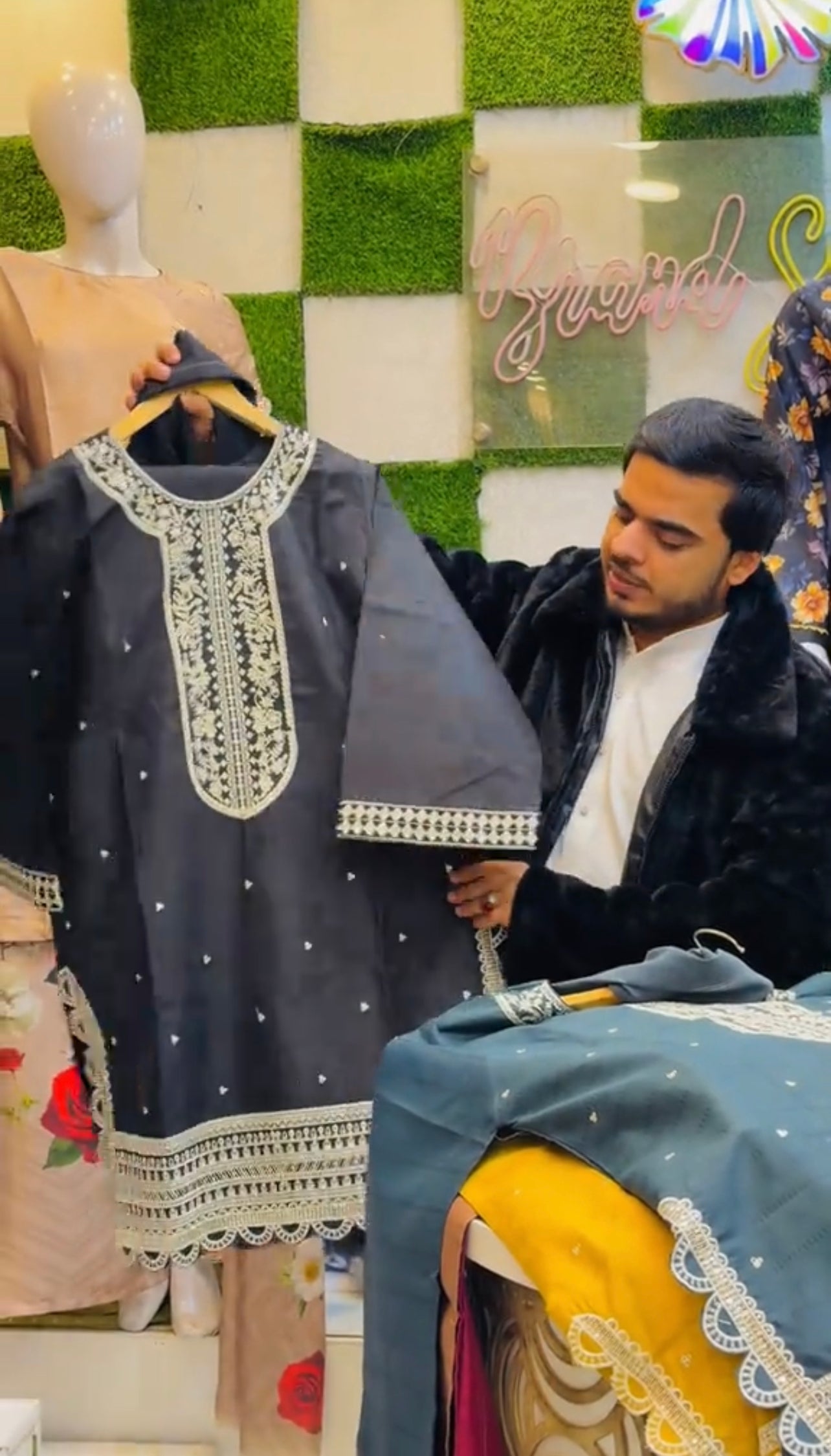 3PCS EMBROIDERED FESTIVE DRESS