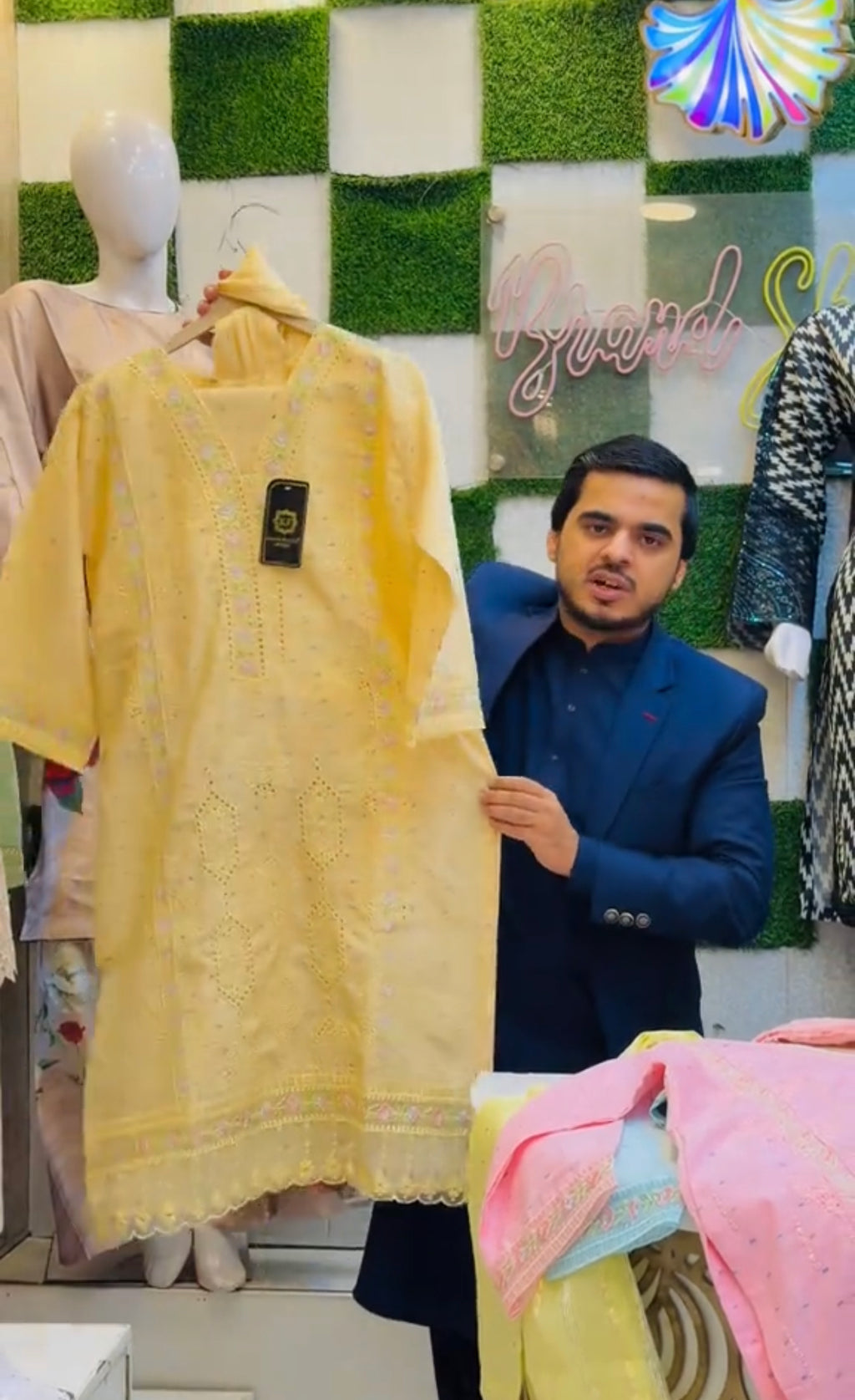 EMBROIDERED BORING STITCHED 3PCS DRESS