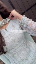 Ice Blue Embroidered 3pc Suit