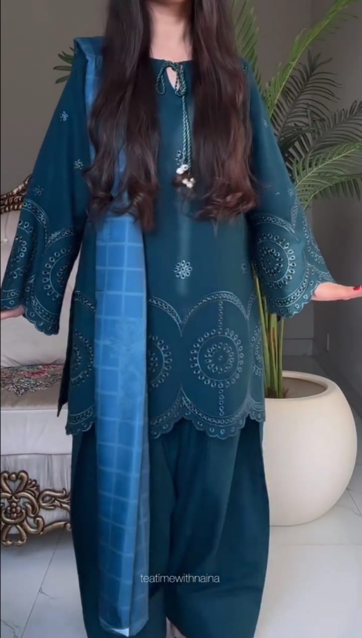 Classic Charm Embroidered Suit Set