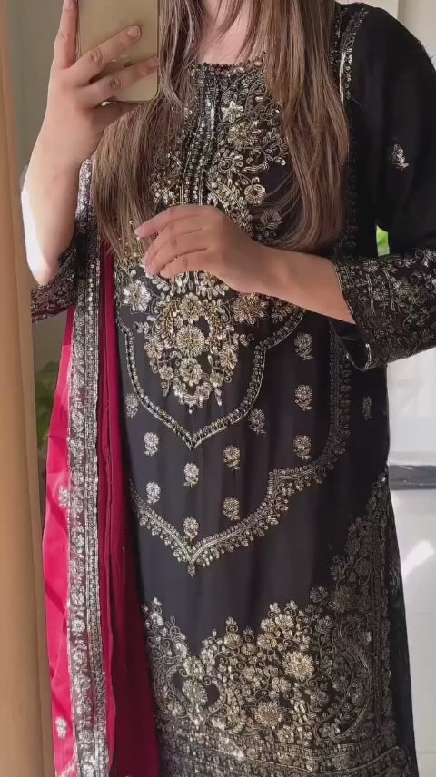 Elegant Embroidered 3-Piece Suit